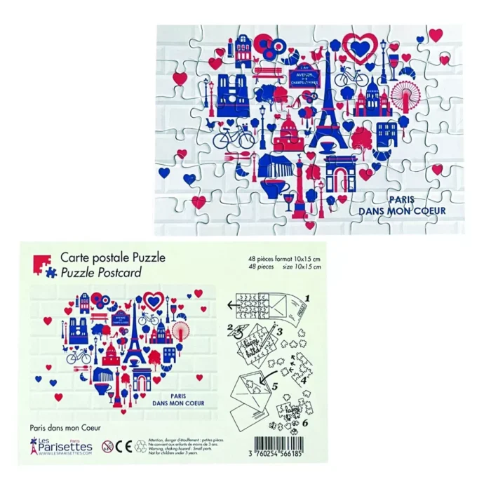Puzzle Postcard Paris In My Heart - Image 1