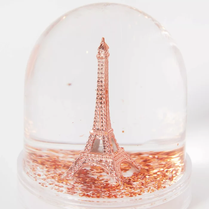 Mini Copper Eiffel Tower Snow Globe - Image 1