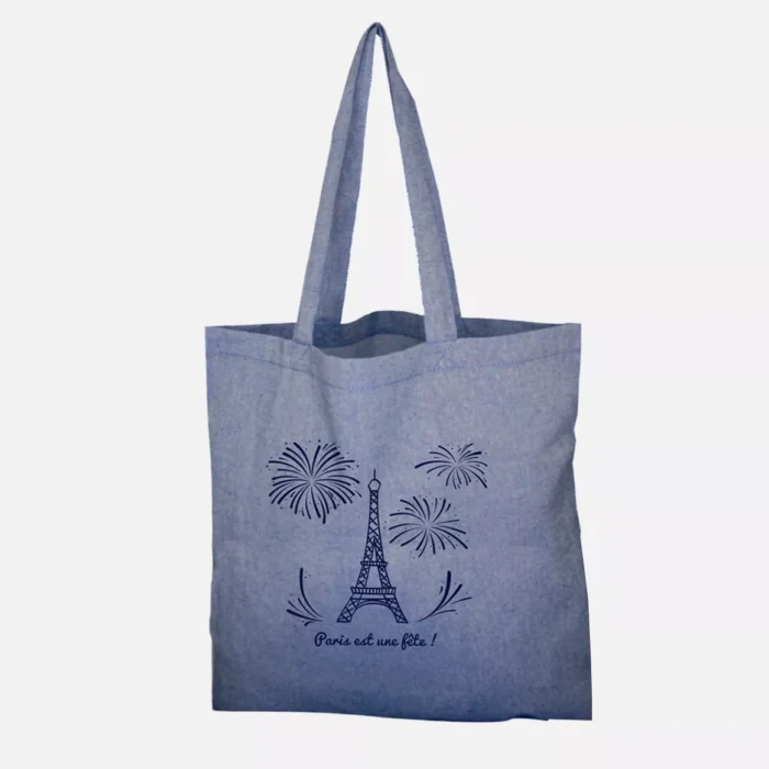 Jean Décor blue tote bag "Paris is a Party" - Image 1